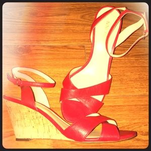 Red Nine West wedges!!!